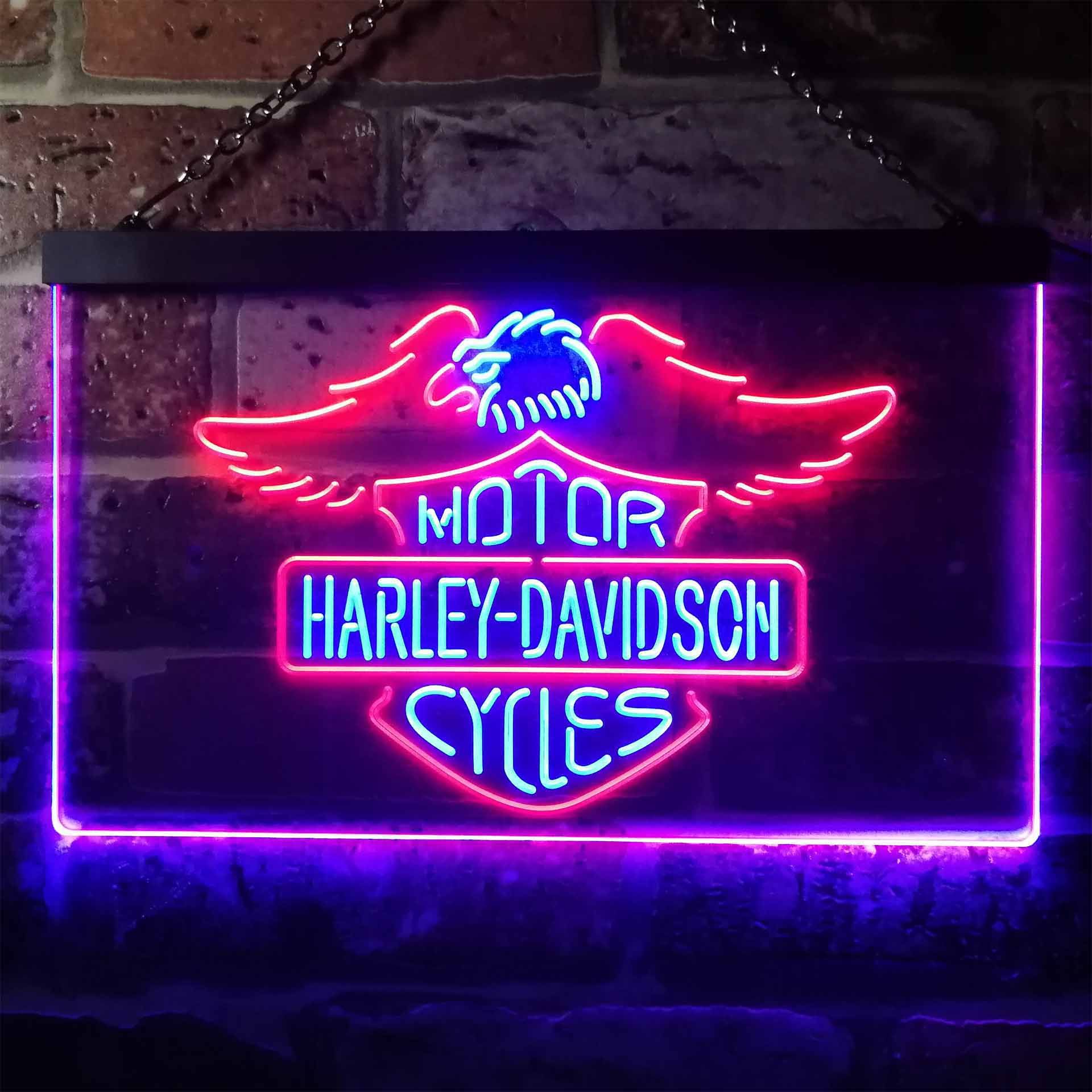 Harley Davidson Eagle Dual LED Neon Light Sign